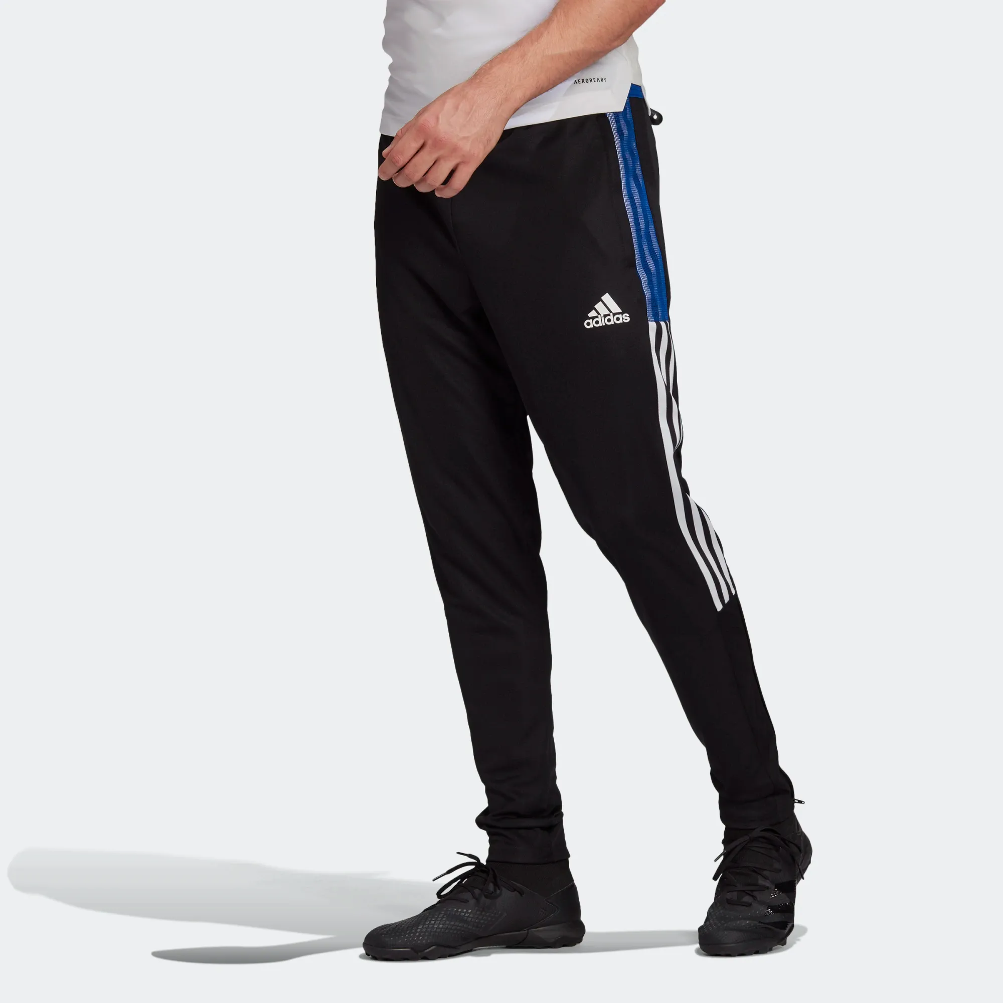 Adidas Men's Tiro 21 Track Pants - Black / Royal Blue