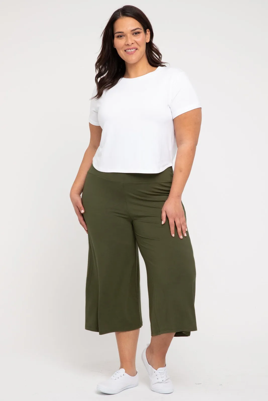 Bamboo Culottes - Dark Olive