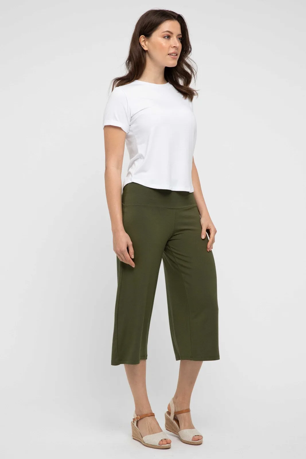 Bamboo Culottes - Dark Olive