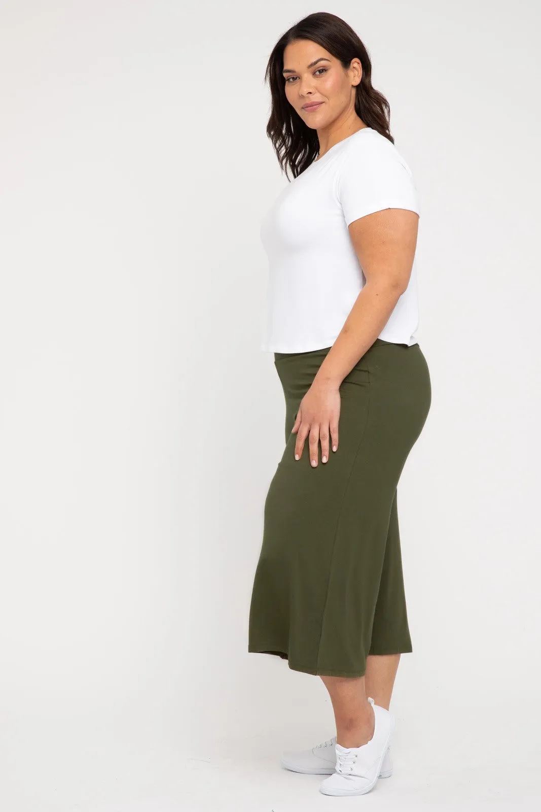 Bamboo Culottes - Dark Olive