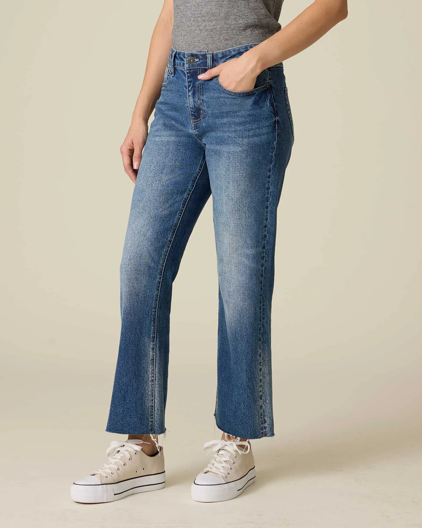 BELLA CROPPED HIGH-RISE BOOTCUT JEAN