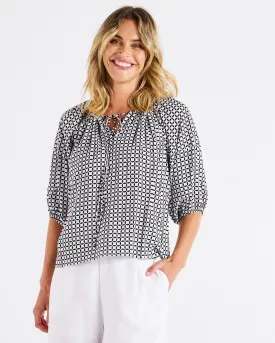 Betty Basics Camilla Blouse Geo Print