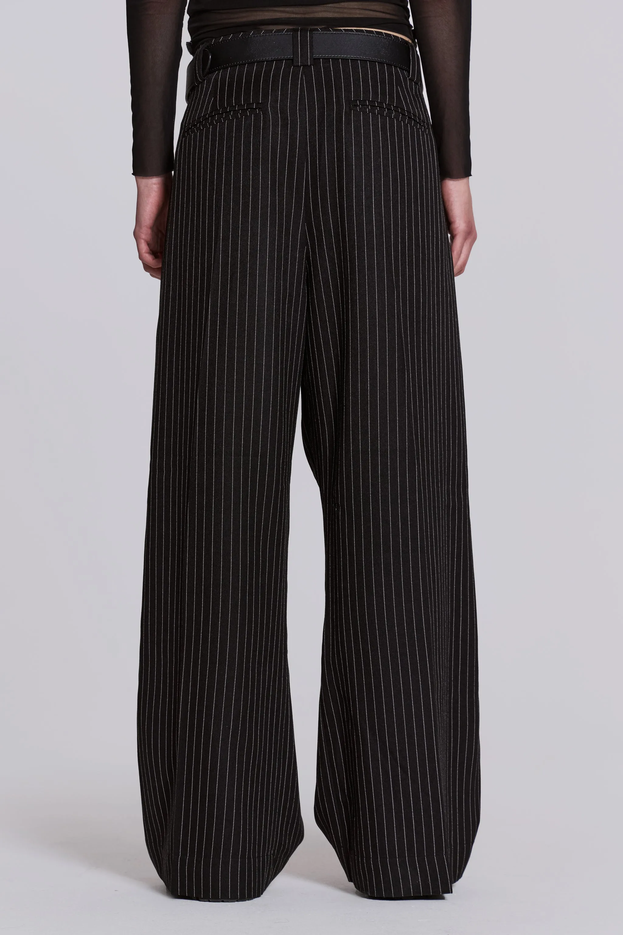 Black Pinstripe Goliath Suit Pants