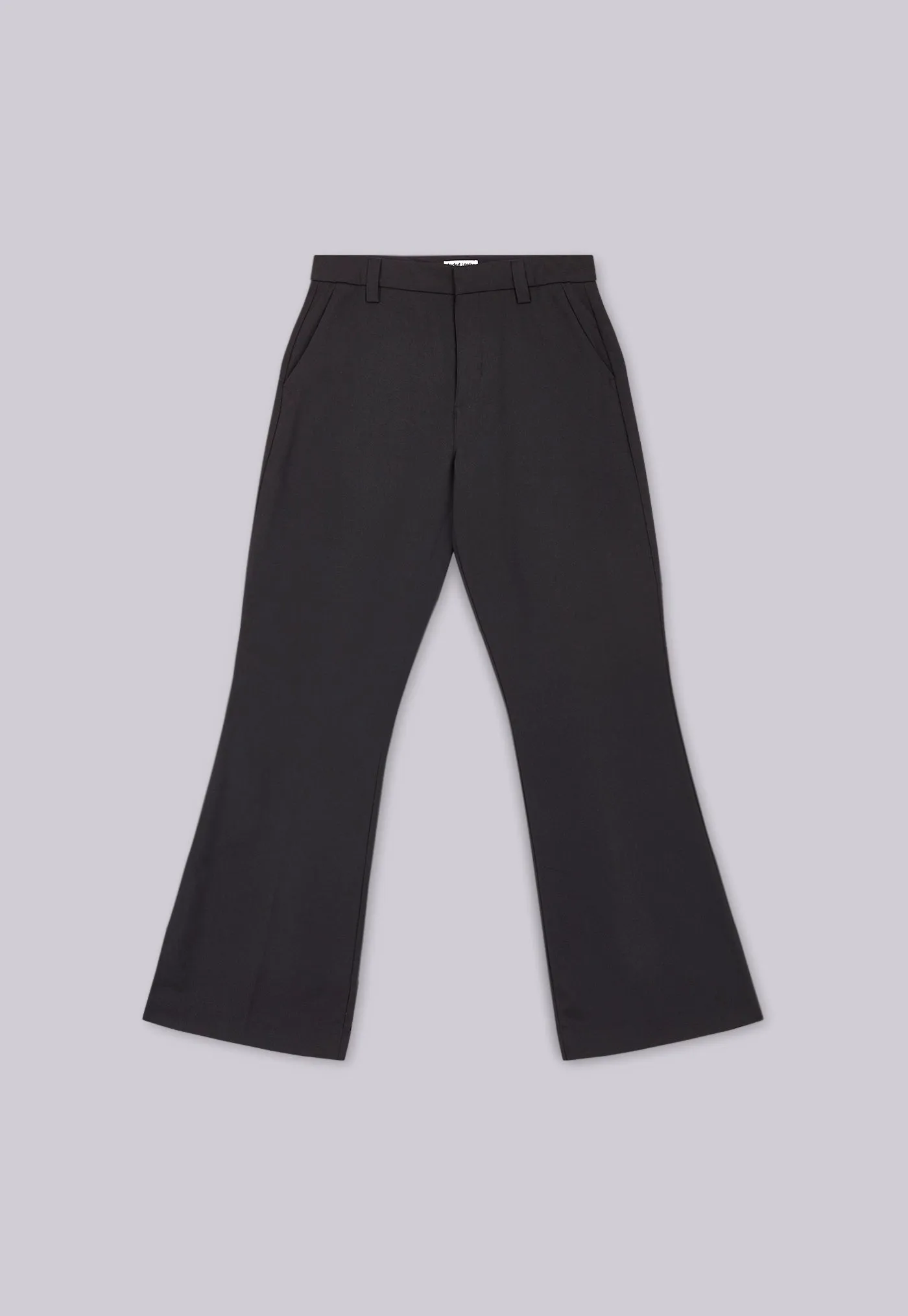 Black Stacked Bootcut Suit Pants