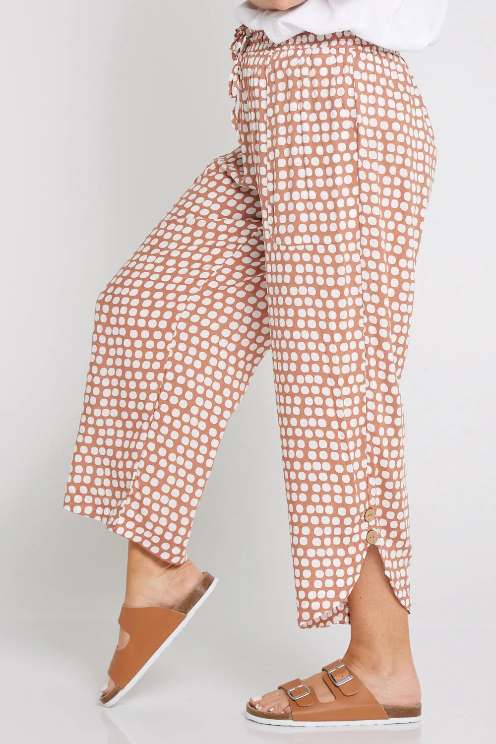 Cartia Pants - Camel Brown Spot