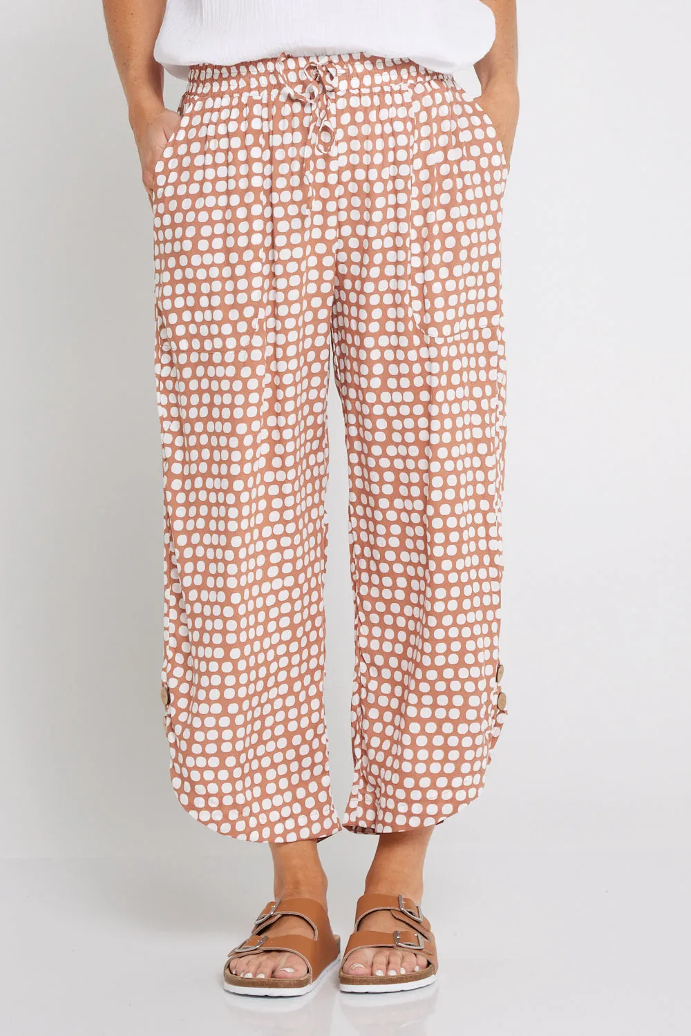 Cartia Pants - Camel Brown Spot