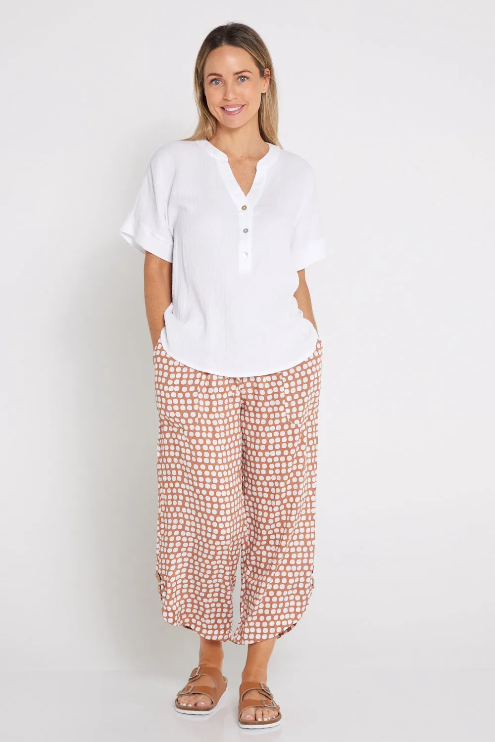 Cartia Pants - Camel Brown Spot