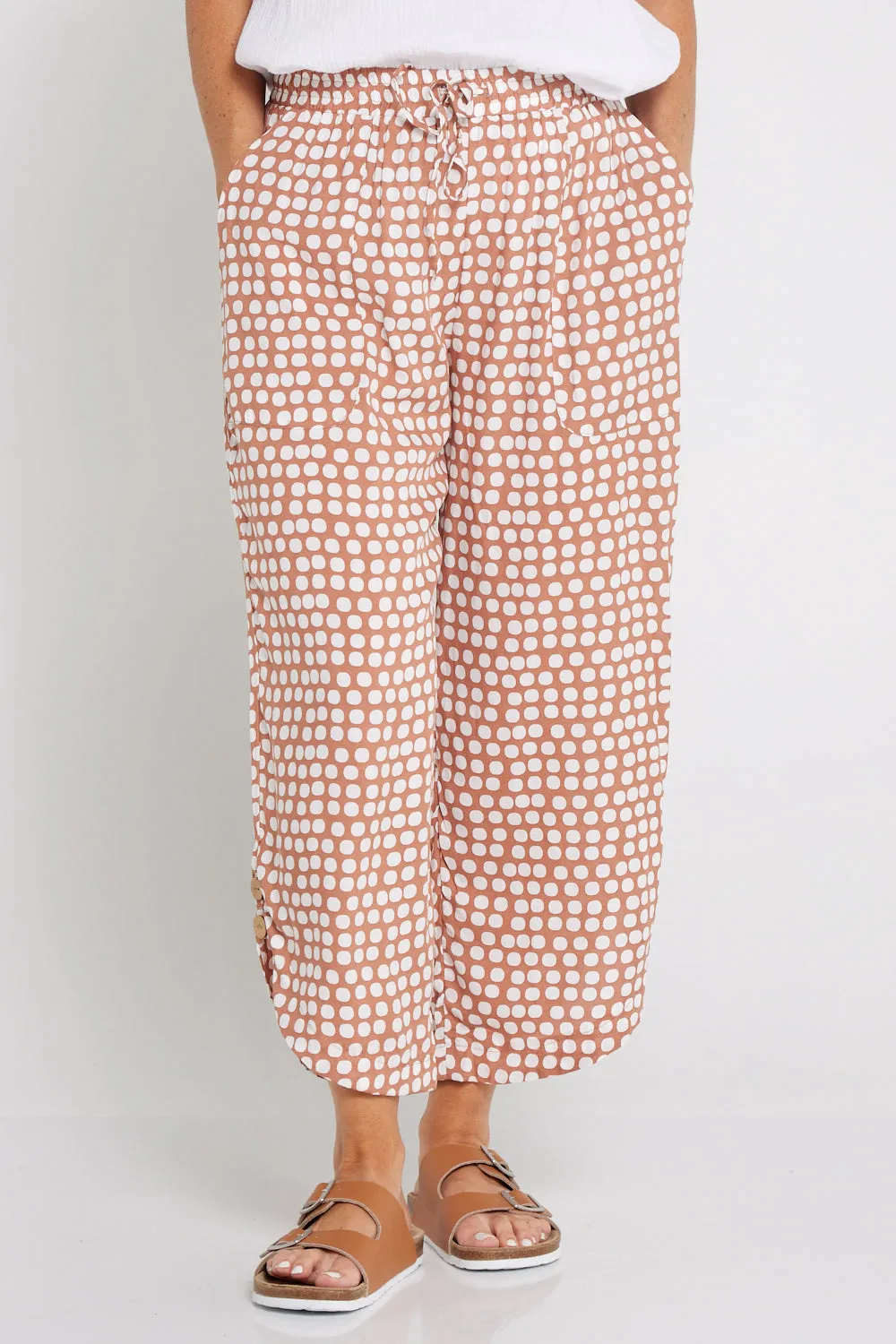 Cartia Pants - Camel Brown Spot