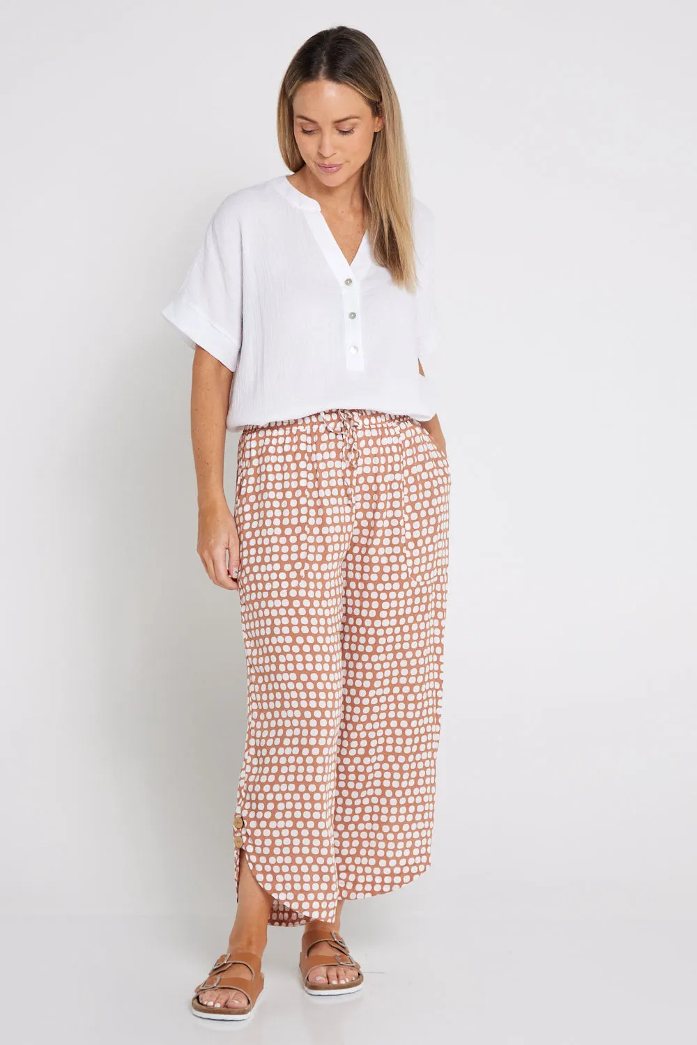 Cartia Pants - Camel Brown Spot