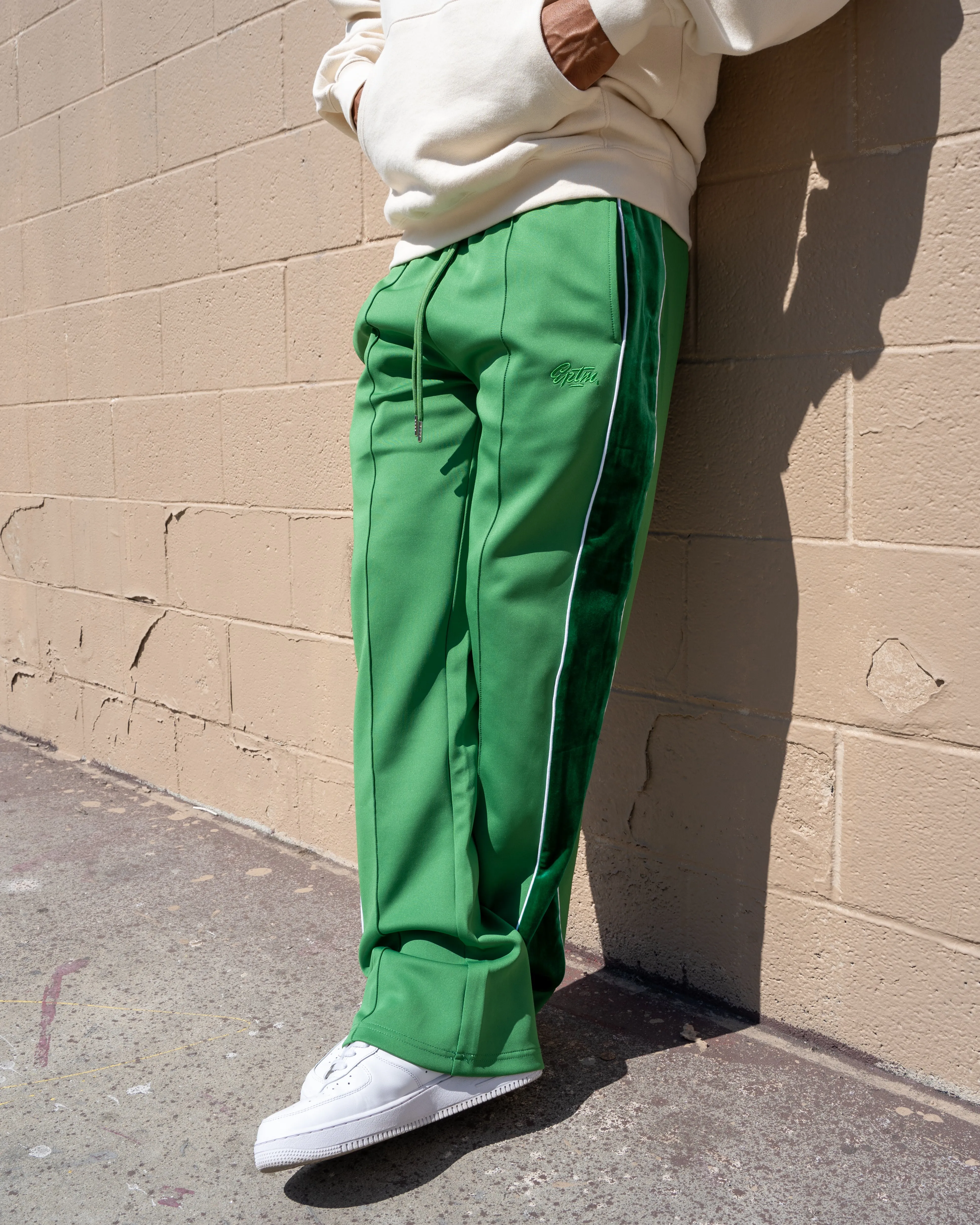 EPTM VELOUR PIPING TRACK PANTS - GREEN