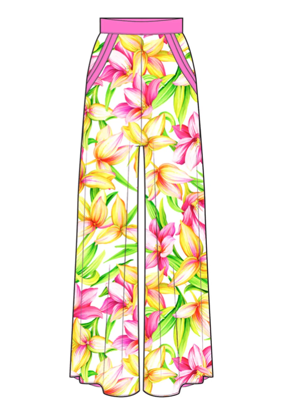 Euphoria - Floral Love Pants (Neon Pink)