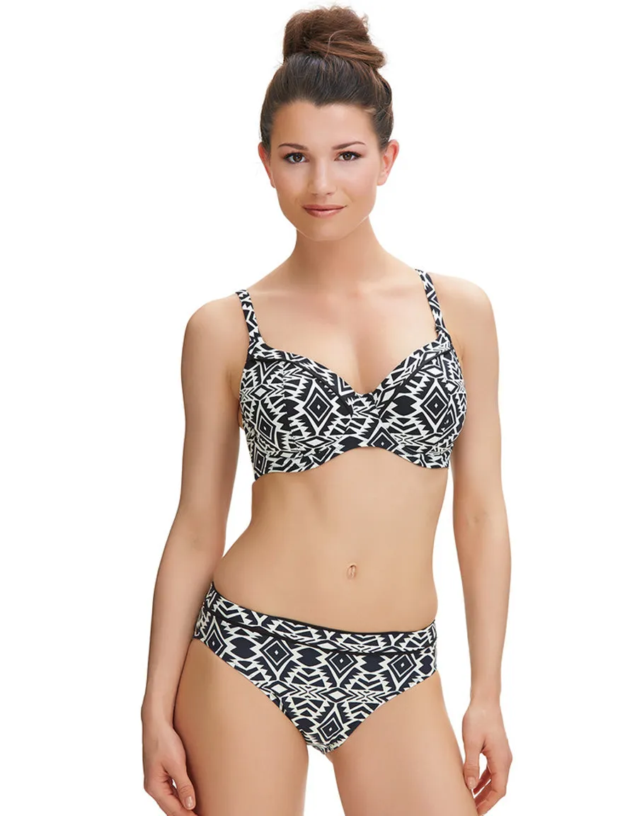 Fantasie Beqa Mid Rise Bikini Brief,  Black Cream