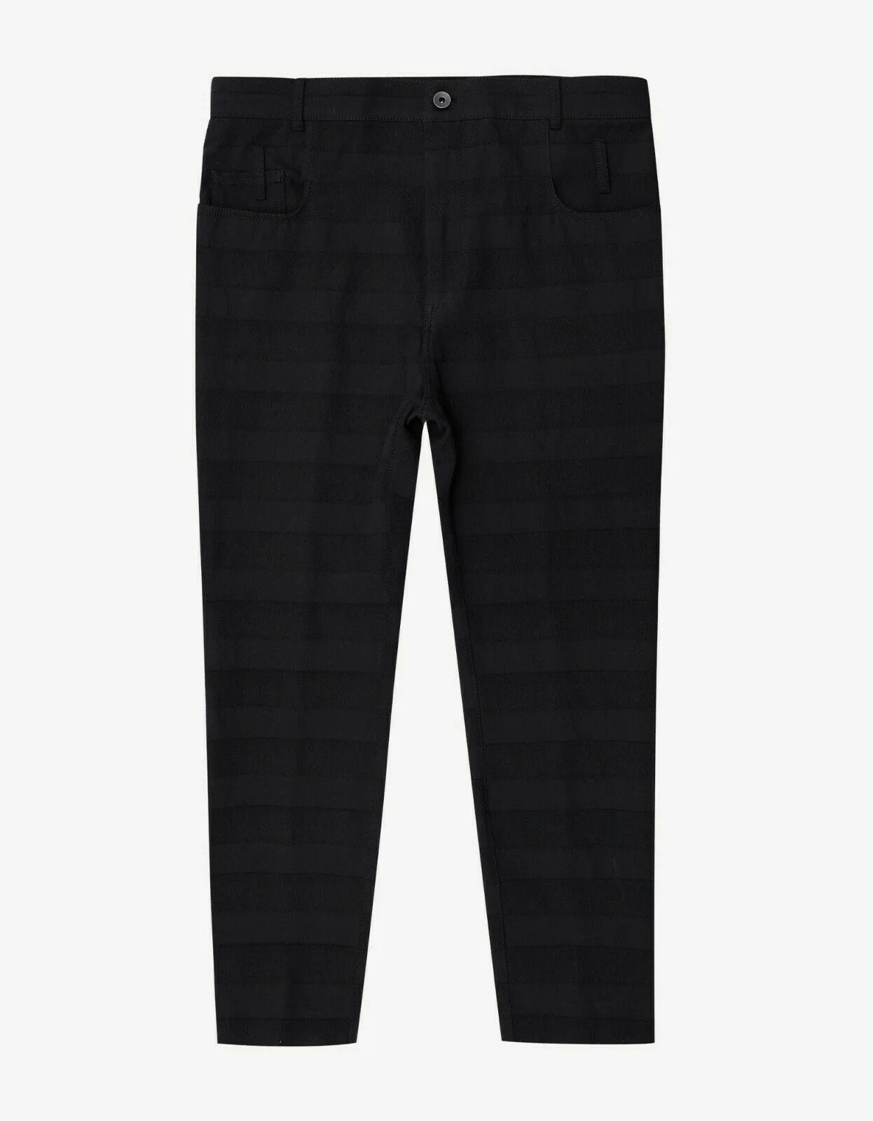 Fugu Black Tonal Stripe Cotton Blend Trousers