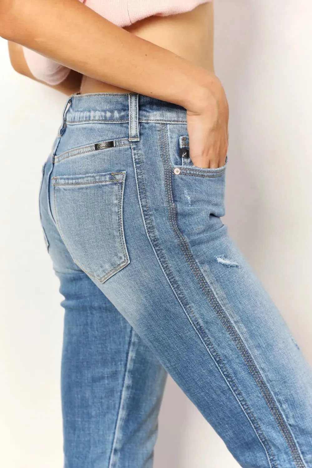 Full Size Mid Rise Slim Boyfriend Jeans