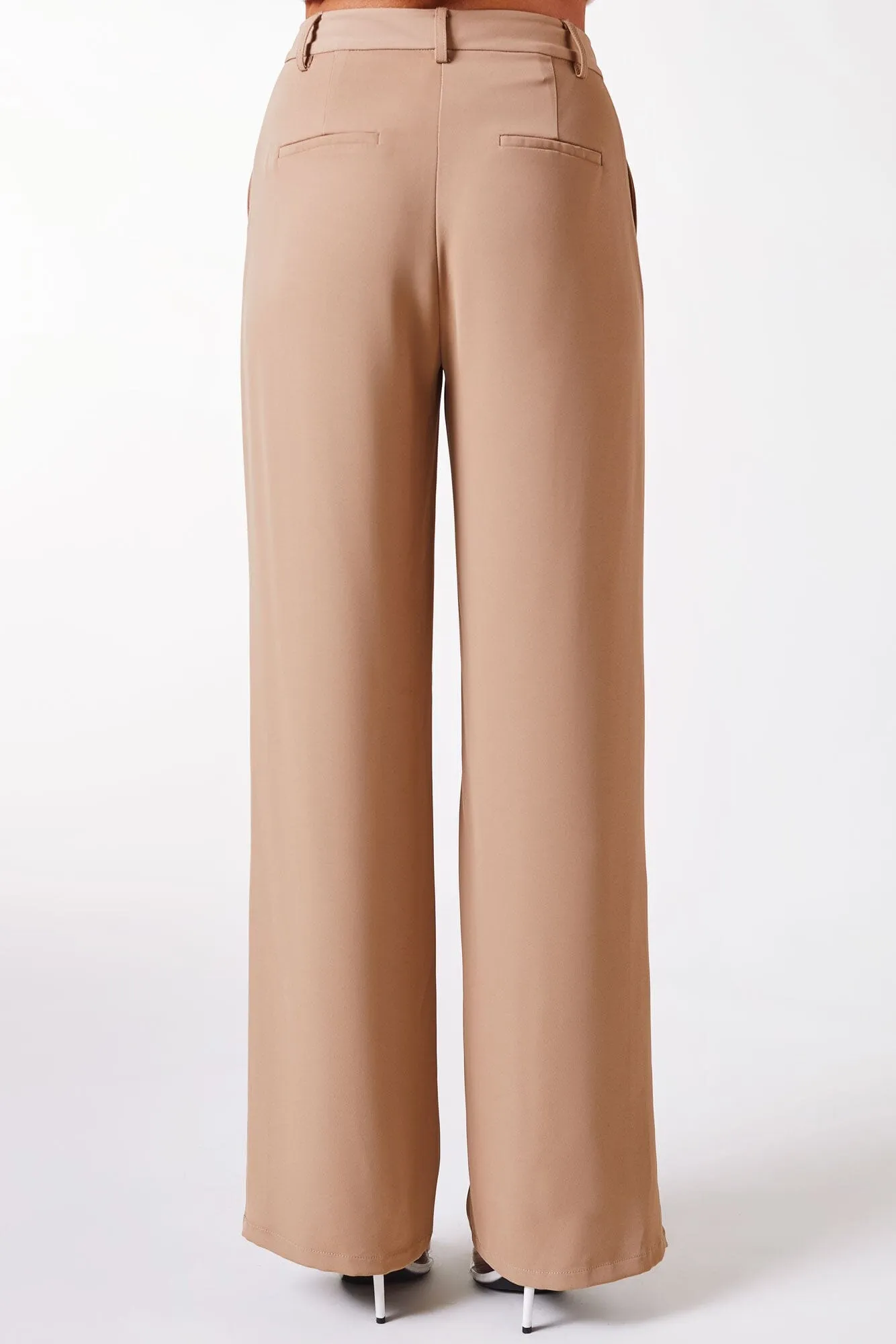 Good Feeling Beige High Rise Pants