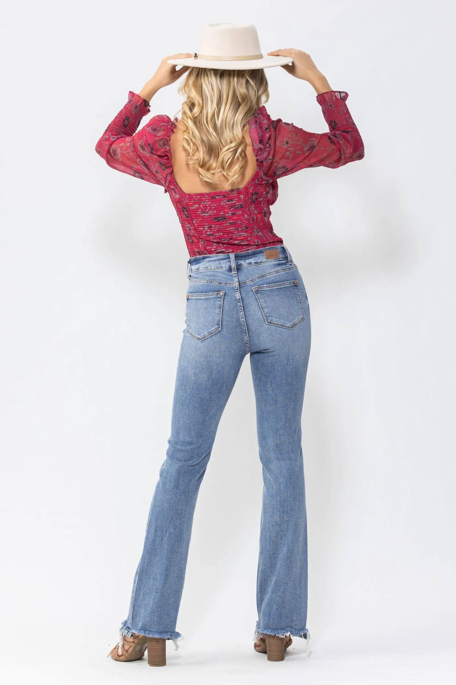 Judy Blue High Waist Double Button Bootcut Denim 88140