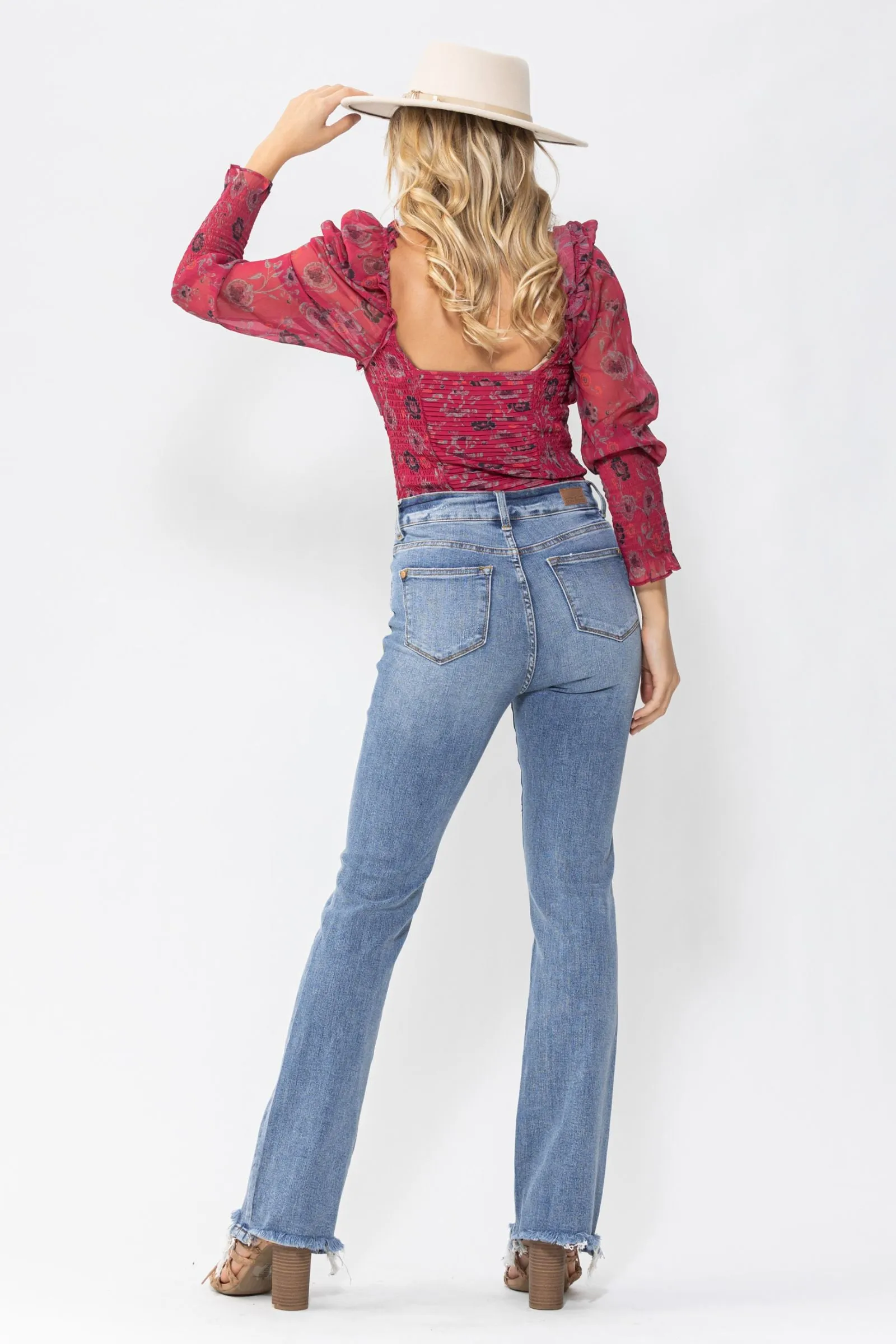 Judy Blue High Waist Double Button Bootcut Denim 88140