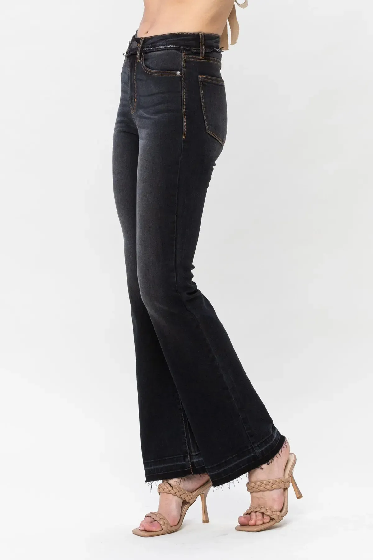 Judy Blue Release Hem Black Slim Bootcut