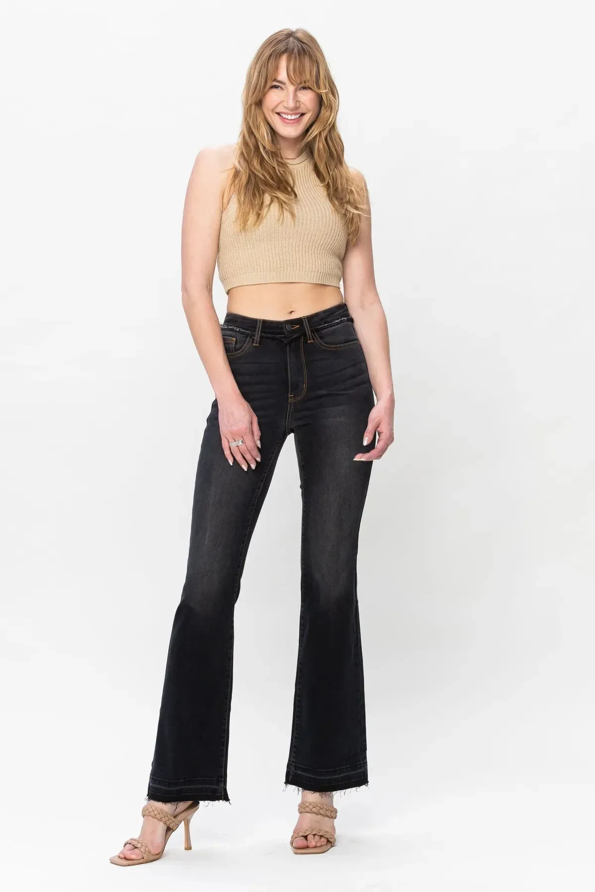 Judy Blue Release Hem Black Slim Bootcut