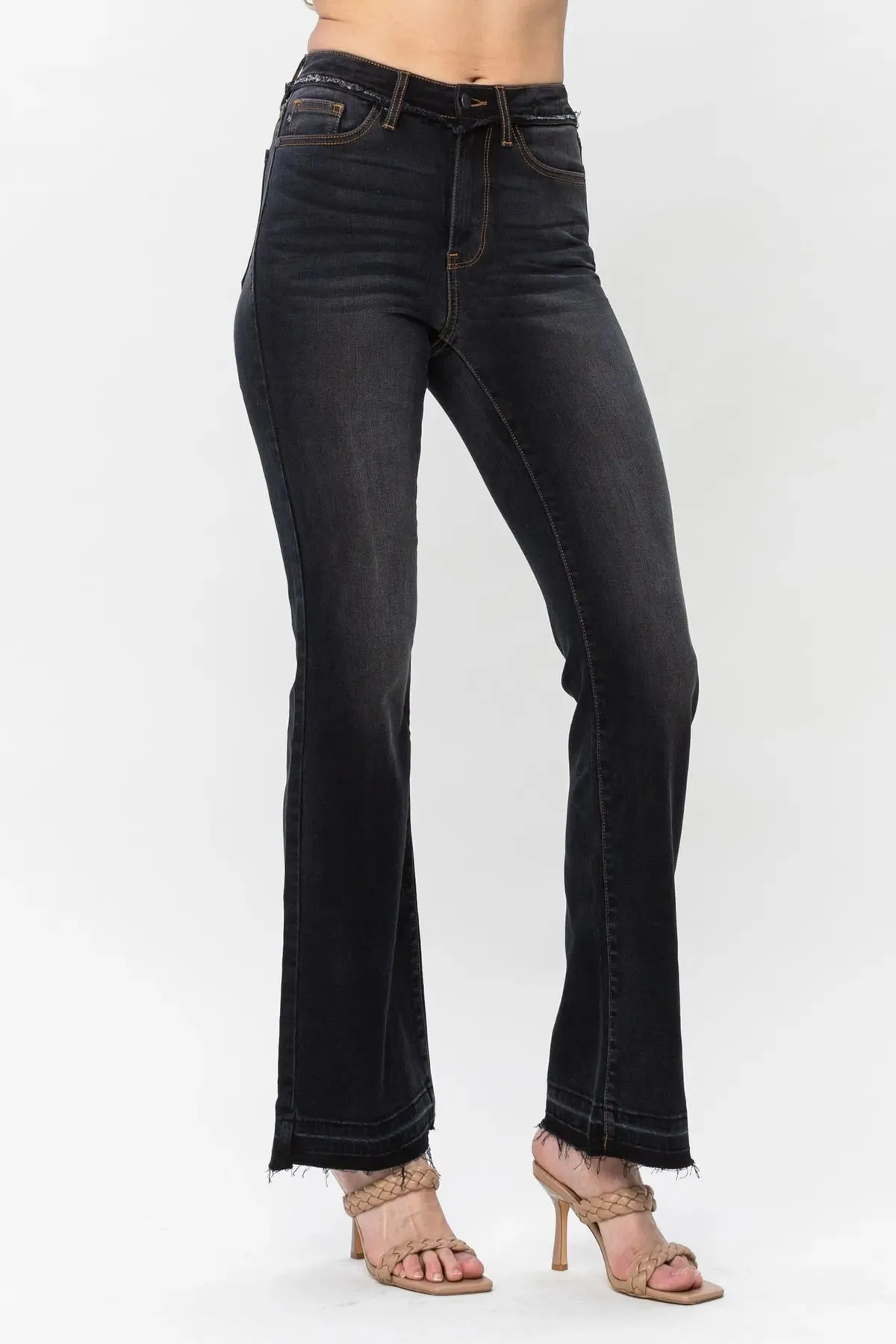 Judy Blue Release Hem Black Slim Bootcut