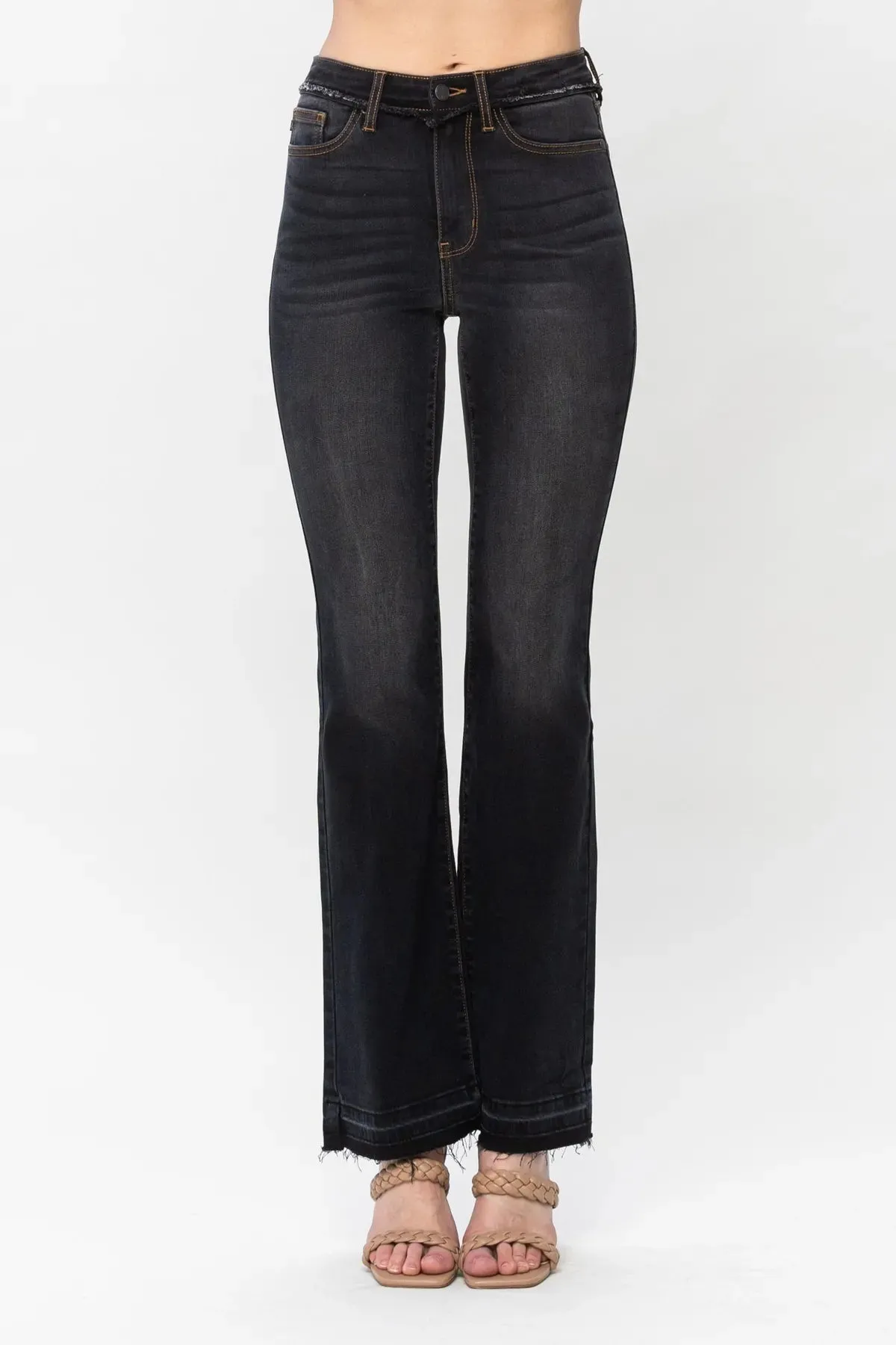 Judy Blue Release Hem Black Slim Bootcut