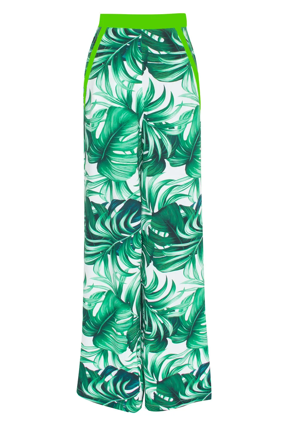 Jungle - Monstera White / Green Pants (Neon Green)