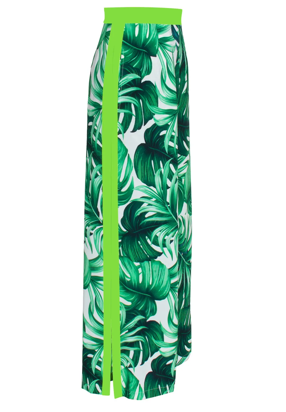 Jungle - Monstera White / Green Pants (Neon Green)