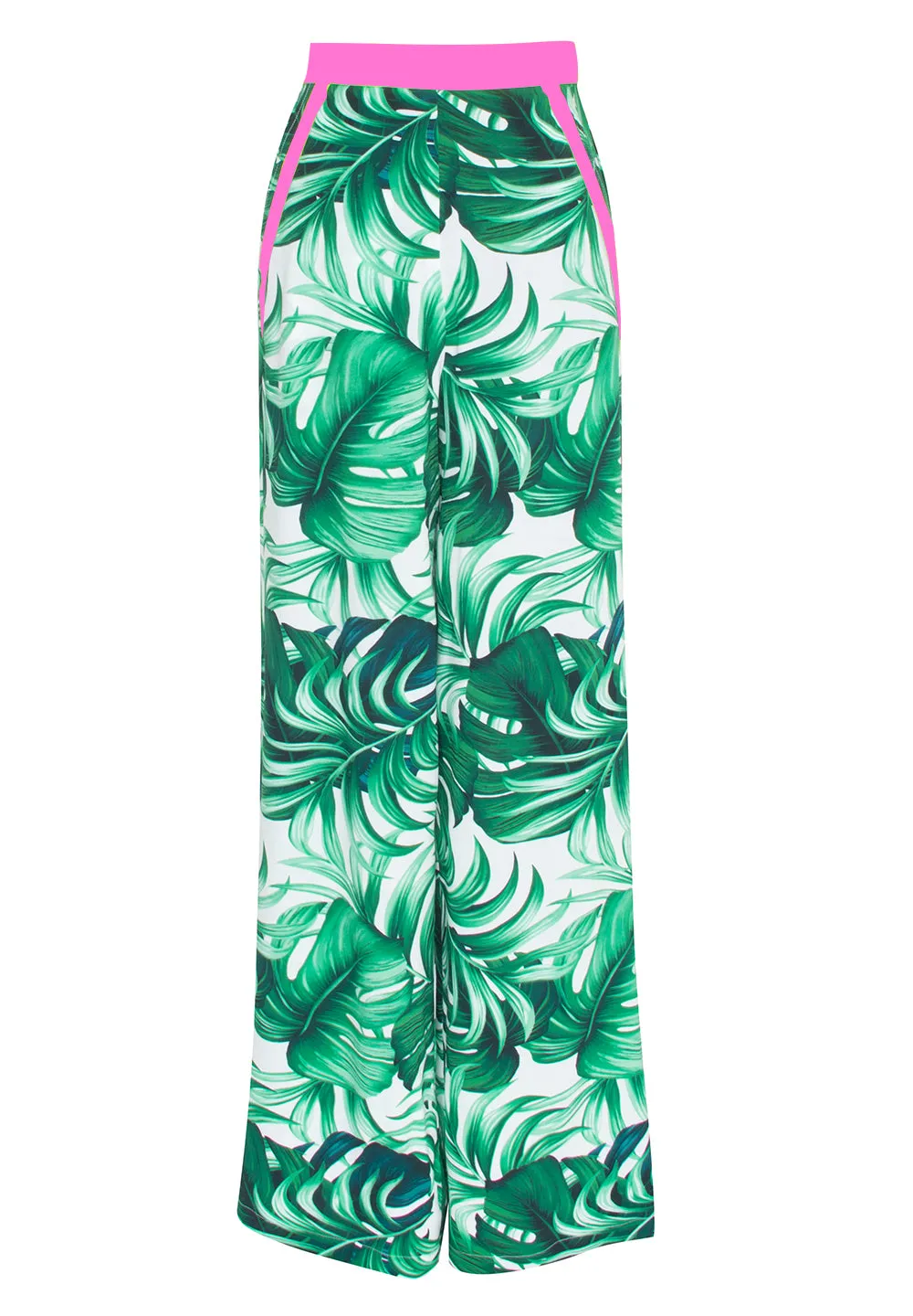 Jungle - Monstera White / Green Pants (Neon Pink)