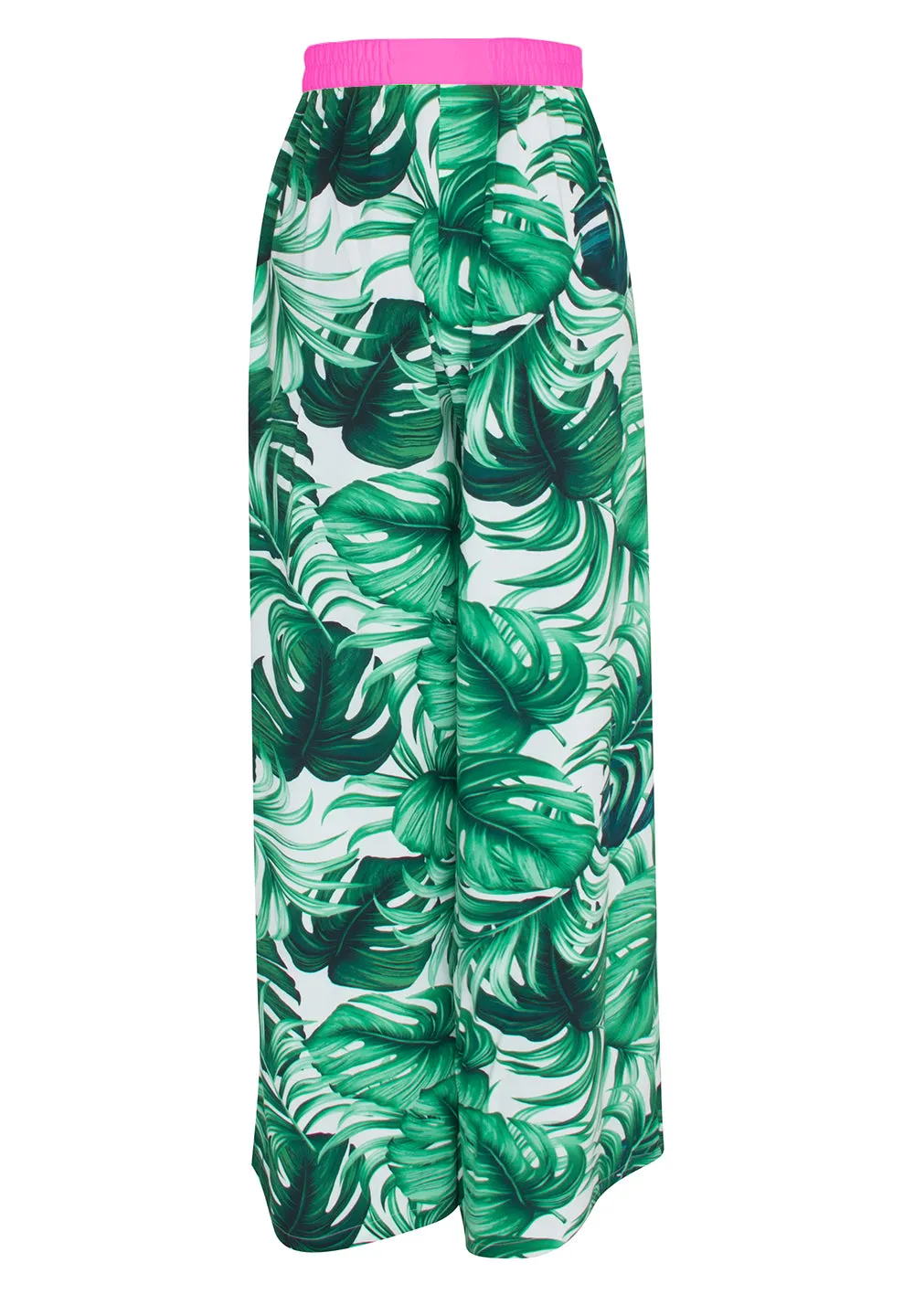 Jungle - Monstera White / Green Pants (Neon Pink)