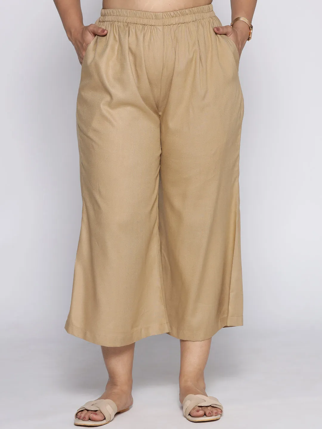 Khaki Rayon Culottes