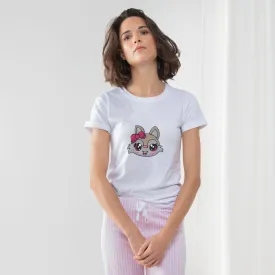 Kitty Face Women's Long Pant Pyjama Set