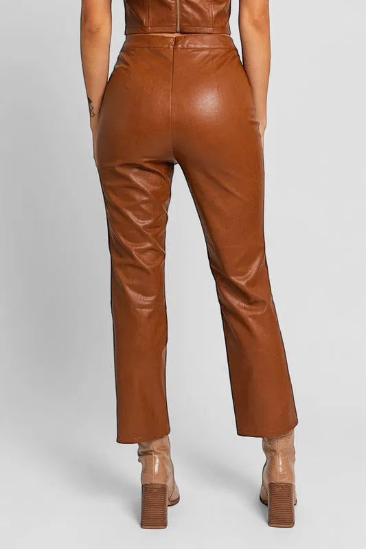 Le Lis Vegan Leather Straight Pants