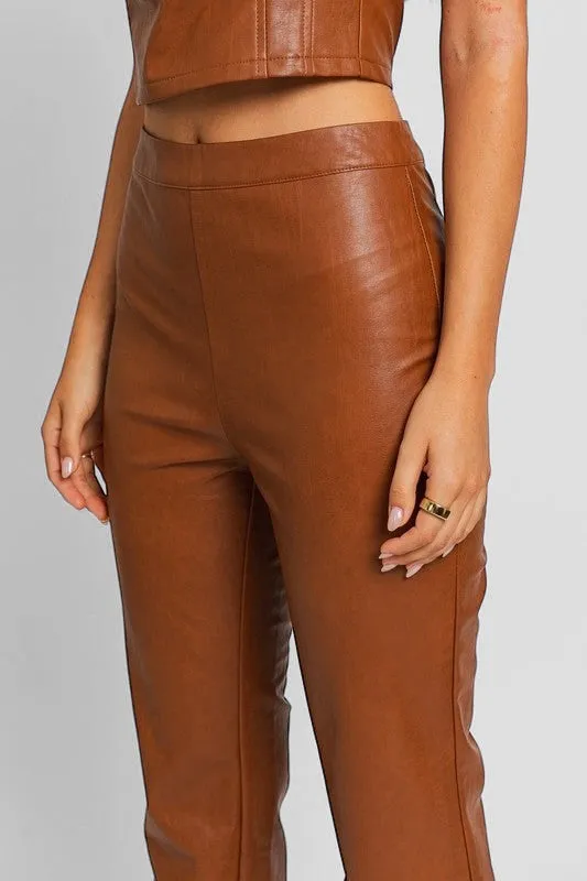 Le Lis Vegan Leather Straight Pants