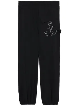 logo-embroidered elasticated-waist track pants