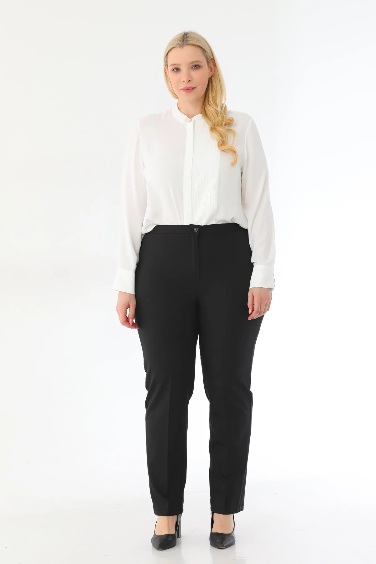 N&C Plus Carrot Pants Black