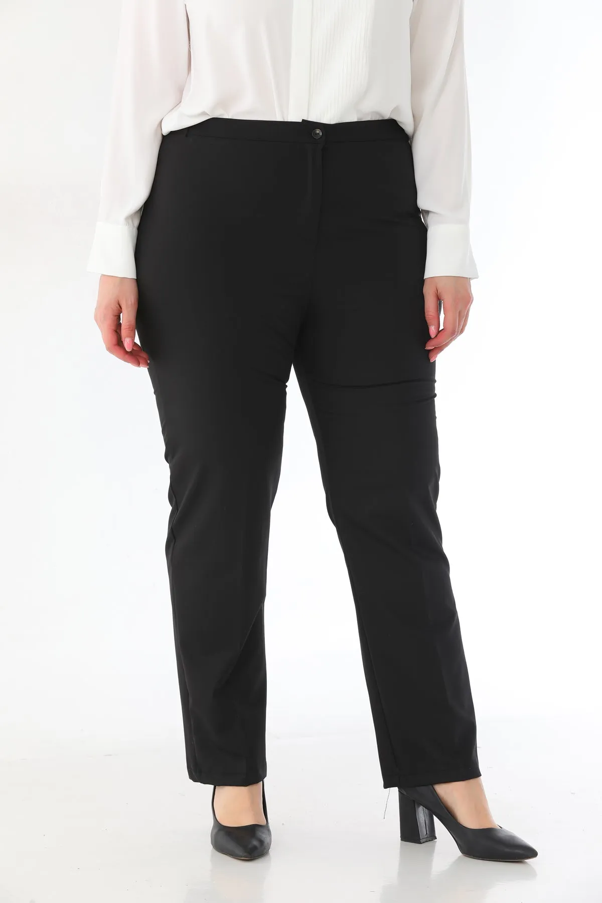 N&C Plus Carrot Pants Black