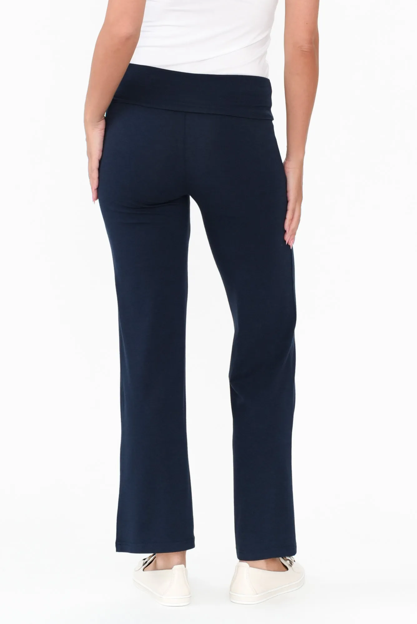 Pamela Dark Navy Bamboo Pants   Petite