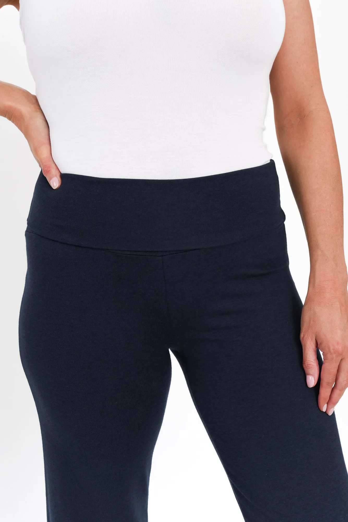 Pamela Dark Navy Bamboo Pants   Petite