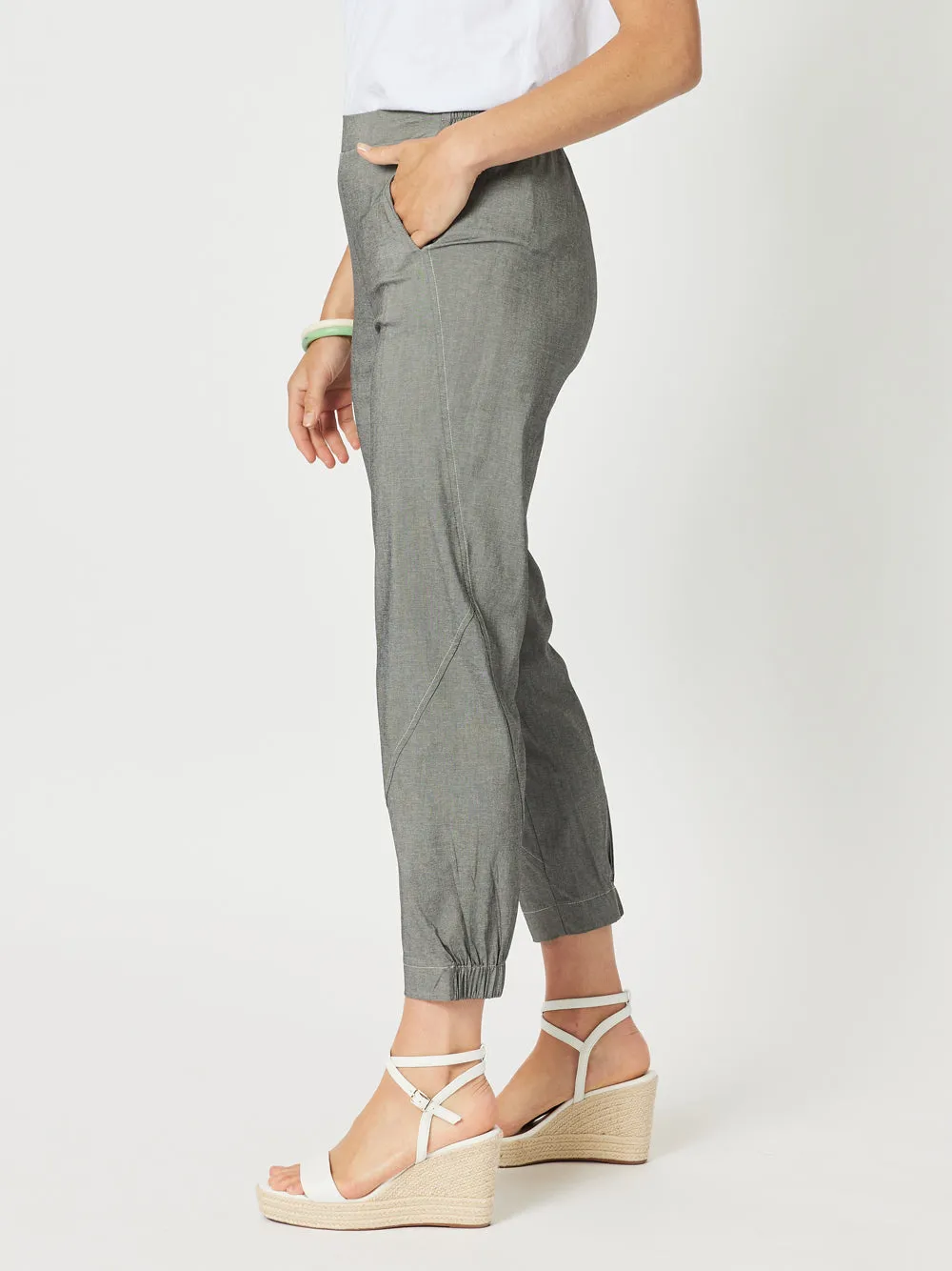 Parachute Stitch Detail Pant - Grey Marle