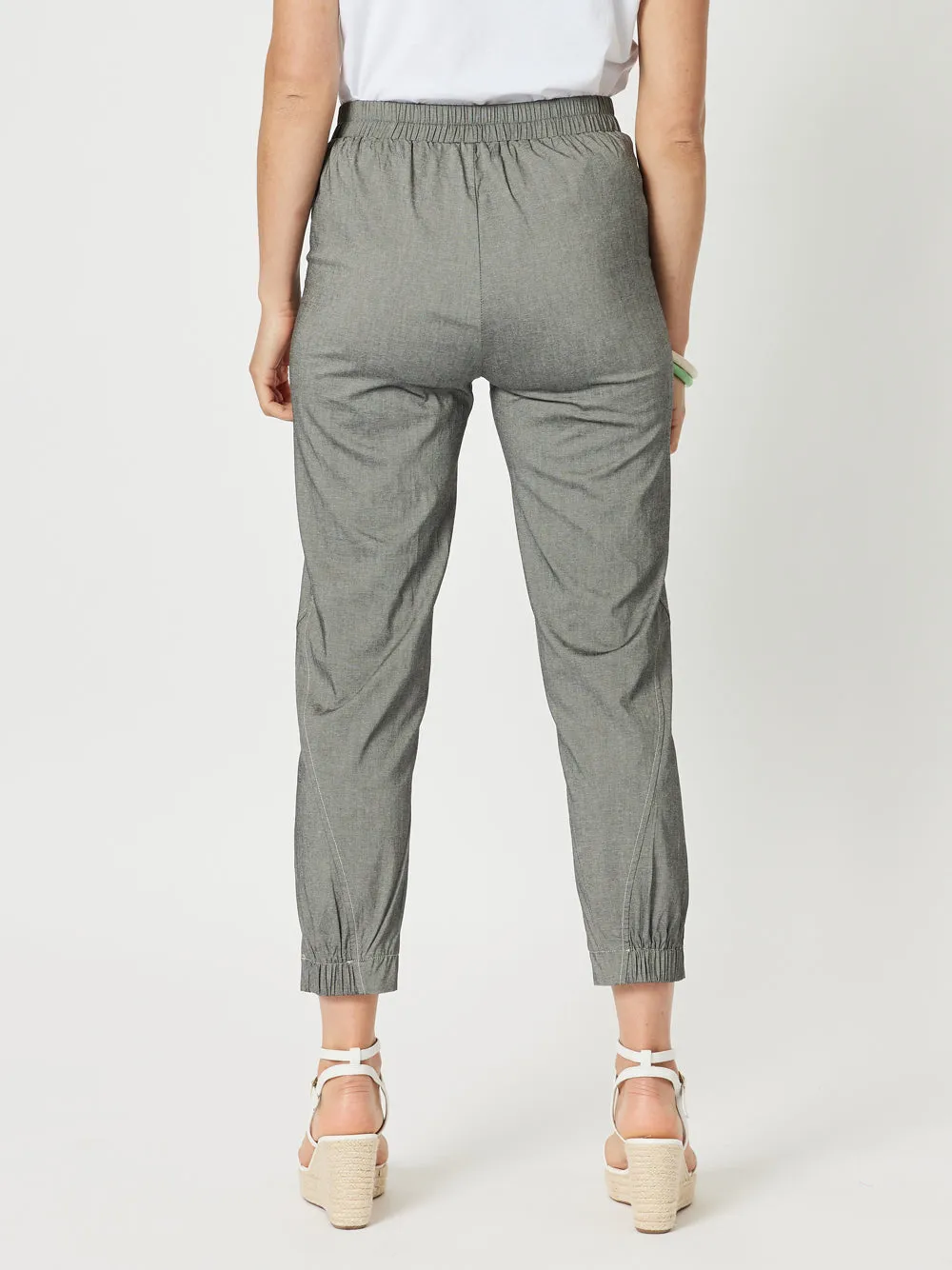 Parachute Stitch Detail Pant - Grey Marle