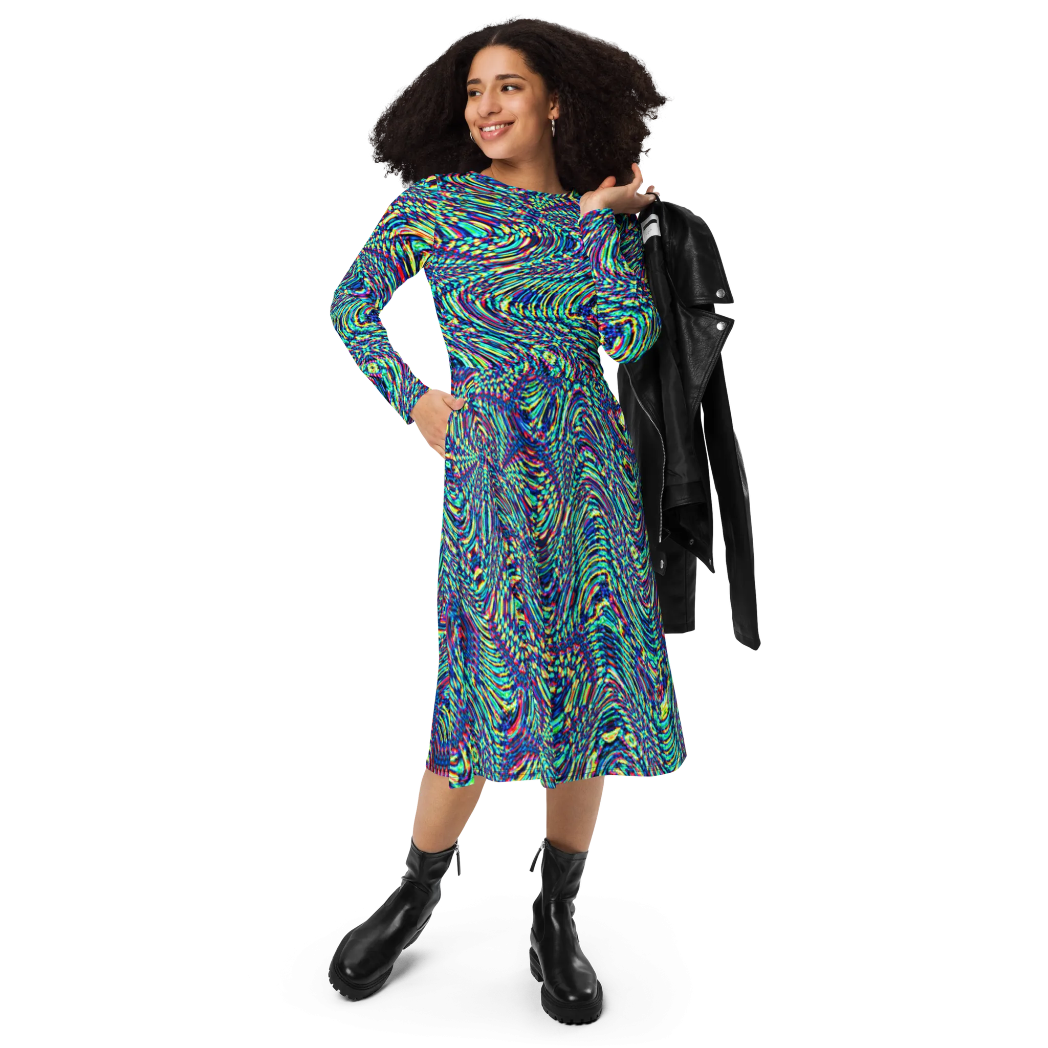 Recursia Alchemical Vision I Vision Long Sleeve Midi Dress