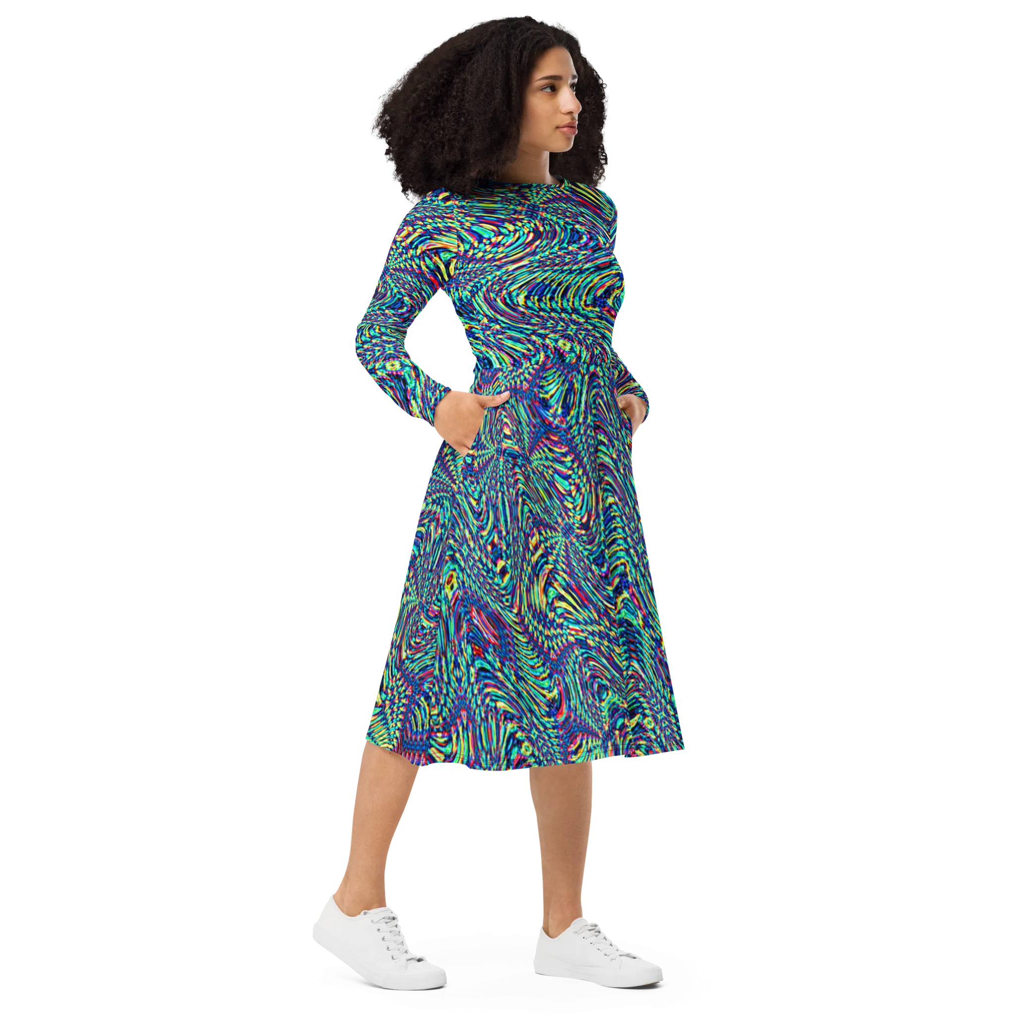 Recursia Alchemical Vision I Vision Long Sleeve Midi Dress