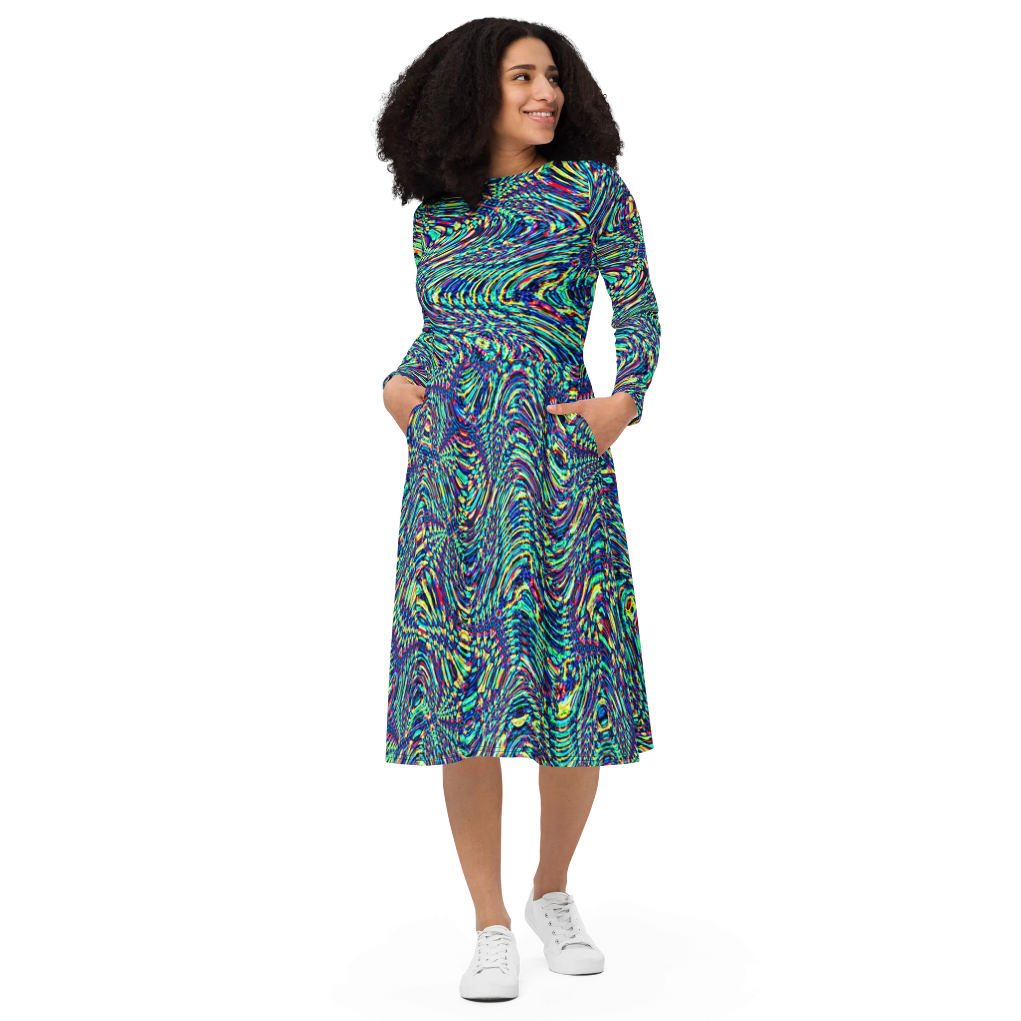 Recursia Alchemical Vision I Vision Long Sleeve Midi Dress