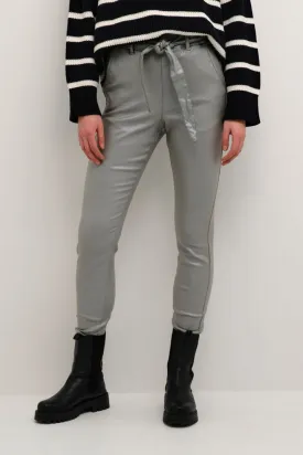 REMOVABLE BELT SILVER WAXED ANKLE PANT