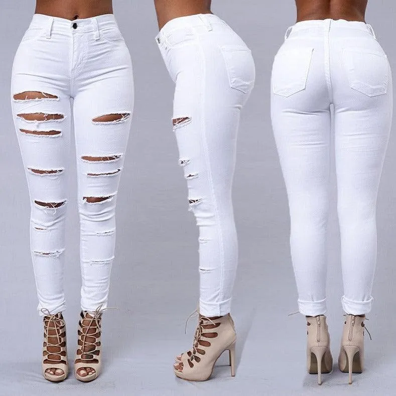 Ripped Skinny jeans - Black/White