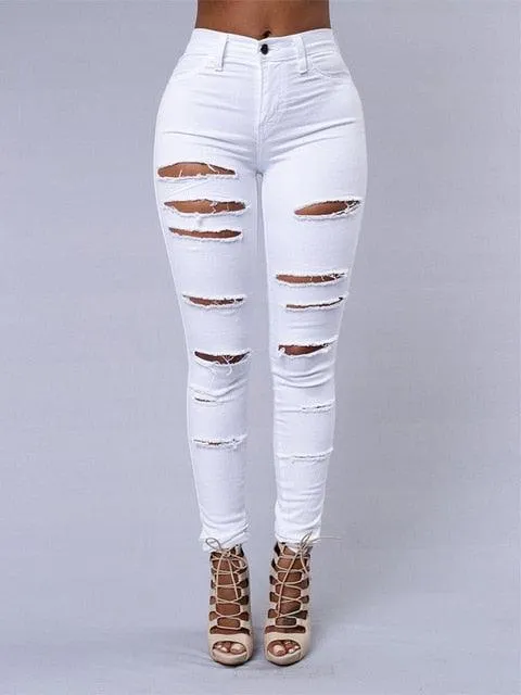 Ripped Skinny jeans - Black/White