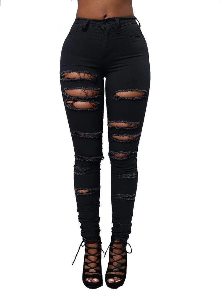 Ripped Skinny jeans - Black/White