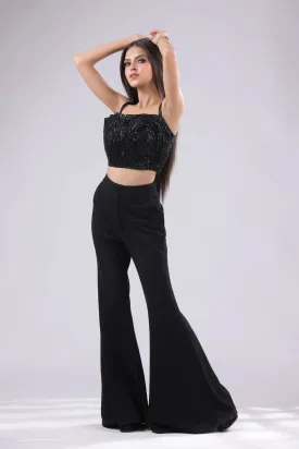 Rose bud wired top with flared pants