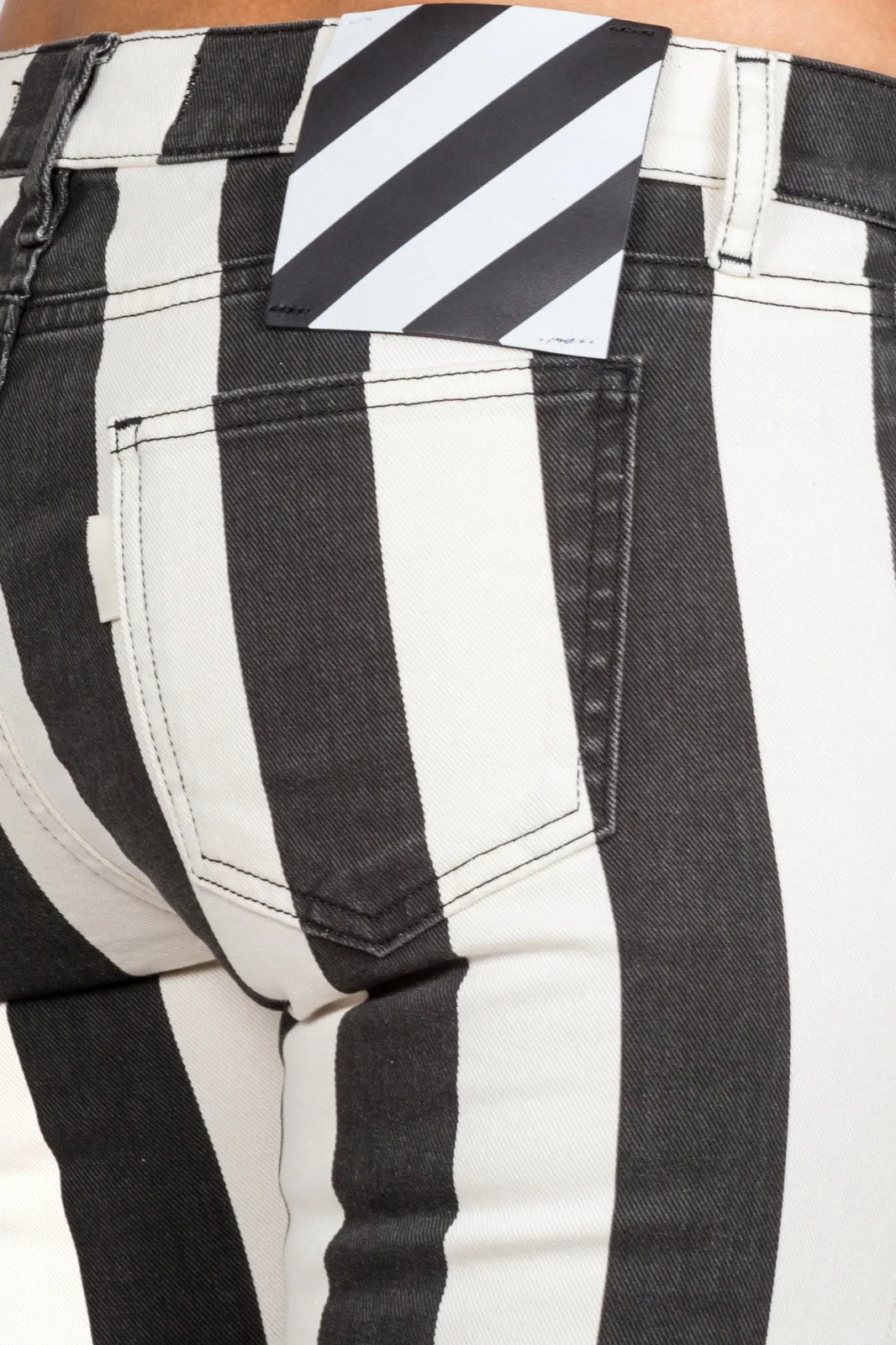 Striped Skinny 5 Pockets Jeans