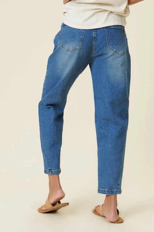 TEEK - Medium Stone Distressed Slouchy Jeans